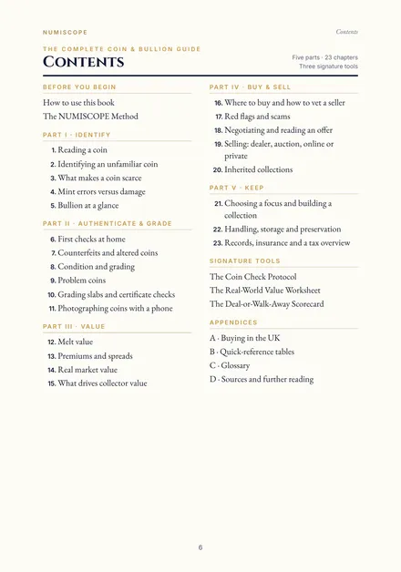 The contents page